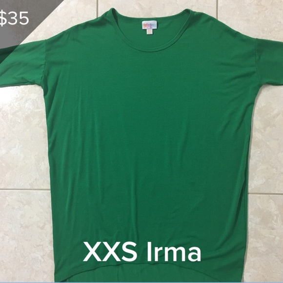 LuLaRoe Tops - LULAROE XXS IRMA SOLID GREEN NEW